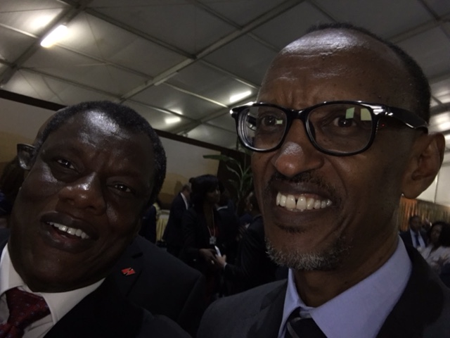 Austin Okere, Founder, CWG Plc and His Excellency, Paul kagame of Rwanda at the WEF Africa 2016 Session
